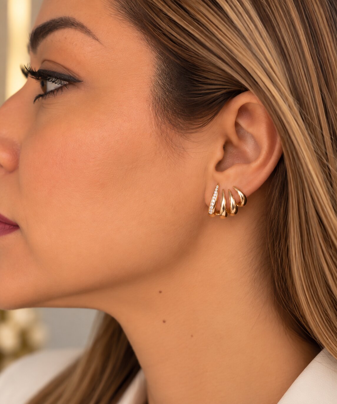 Brinco Ear Cuff banhado a Ouro 18k
