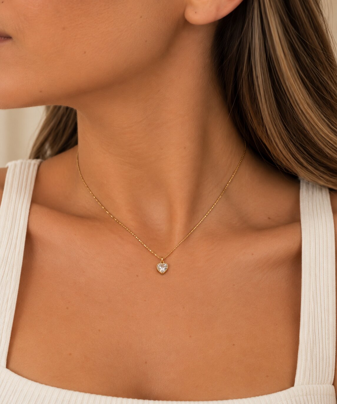 Colar Coração Banhado a Ouro 18K