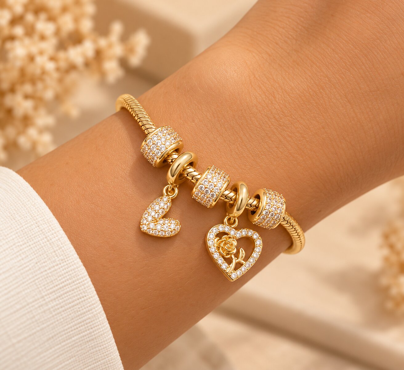 Pulseira Estilo Pandora com Berloques