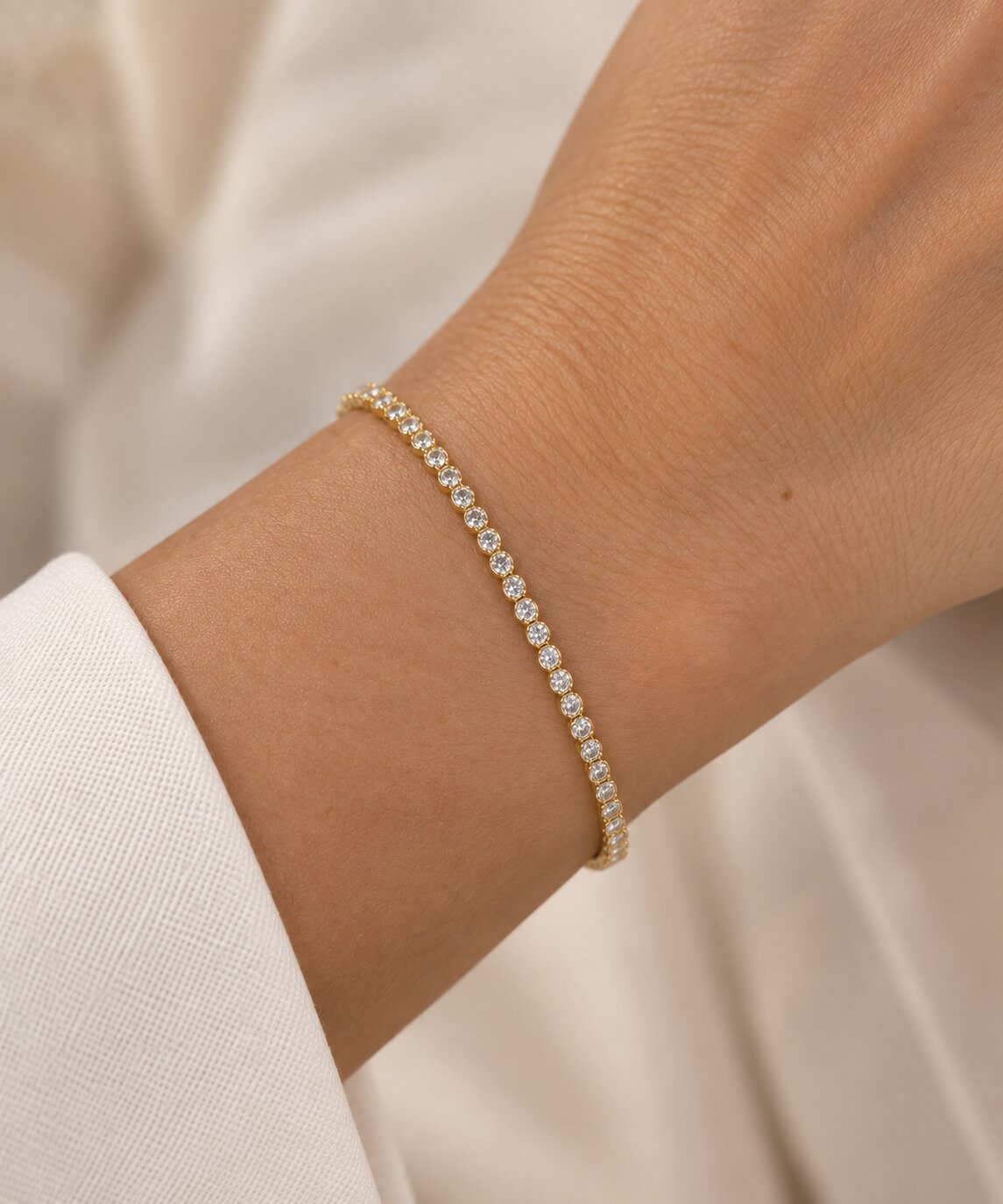 Pulseira Riviera banhada a Ouro 18k e Zircônias