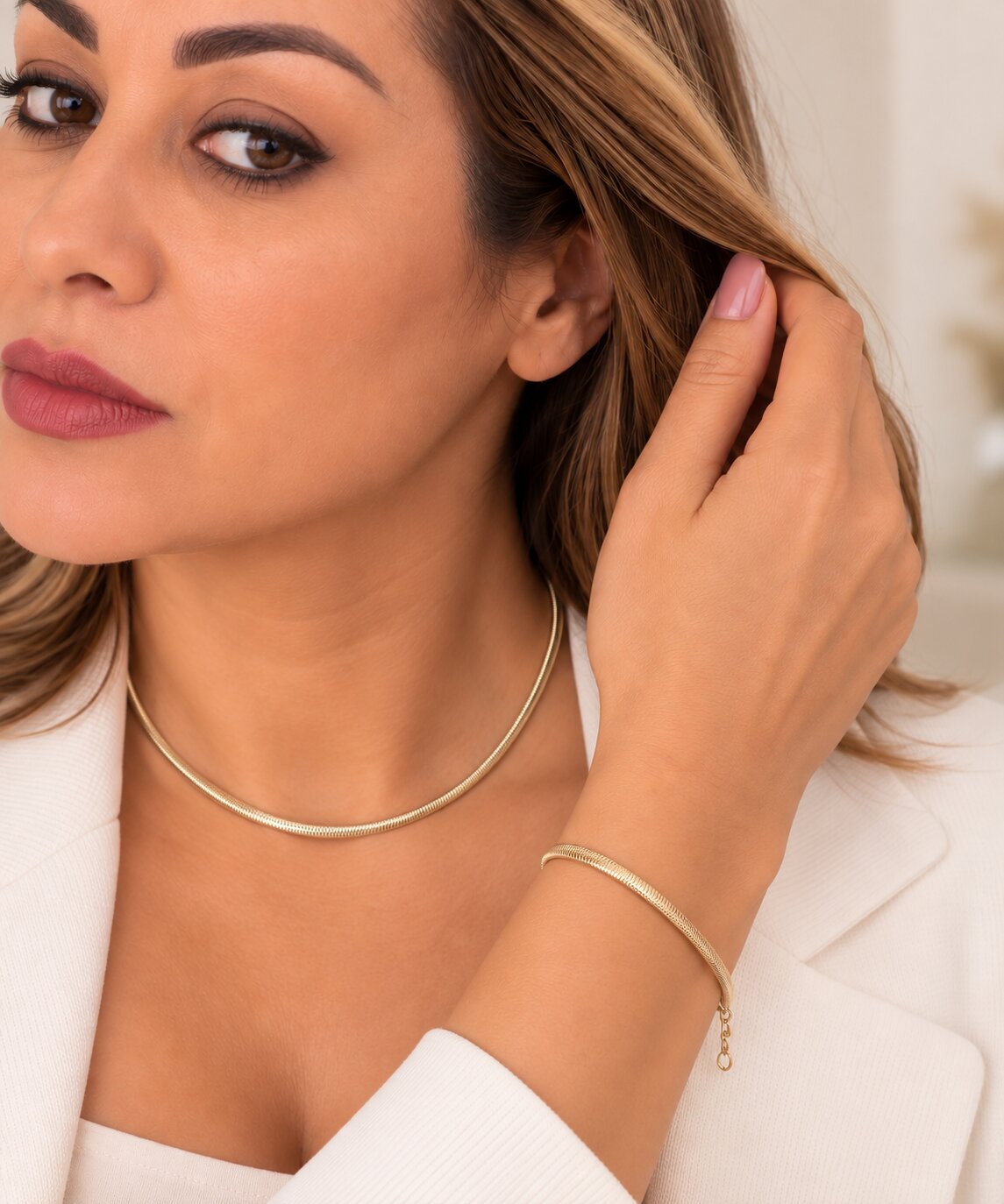 Pulseira Snake Banhada a Ouro 18k