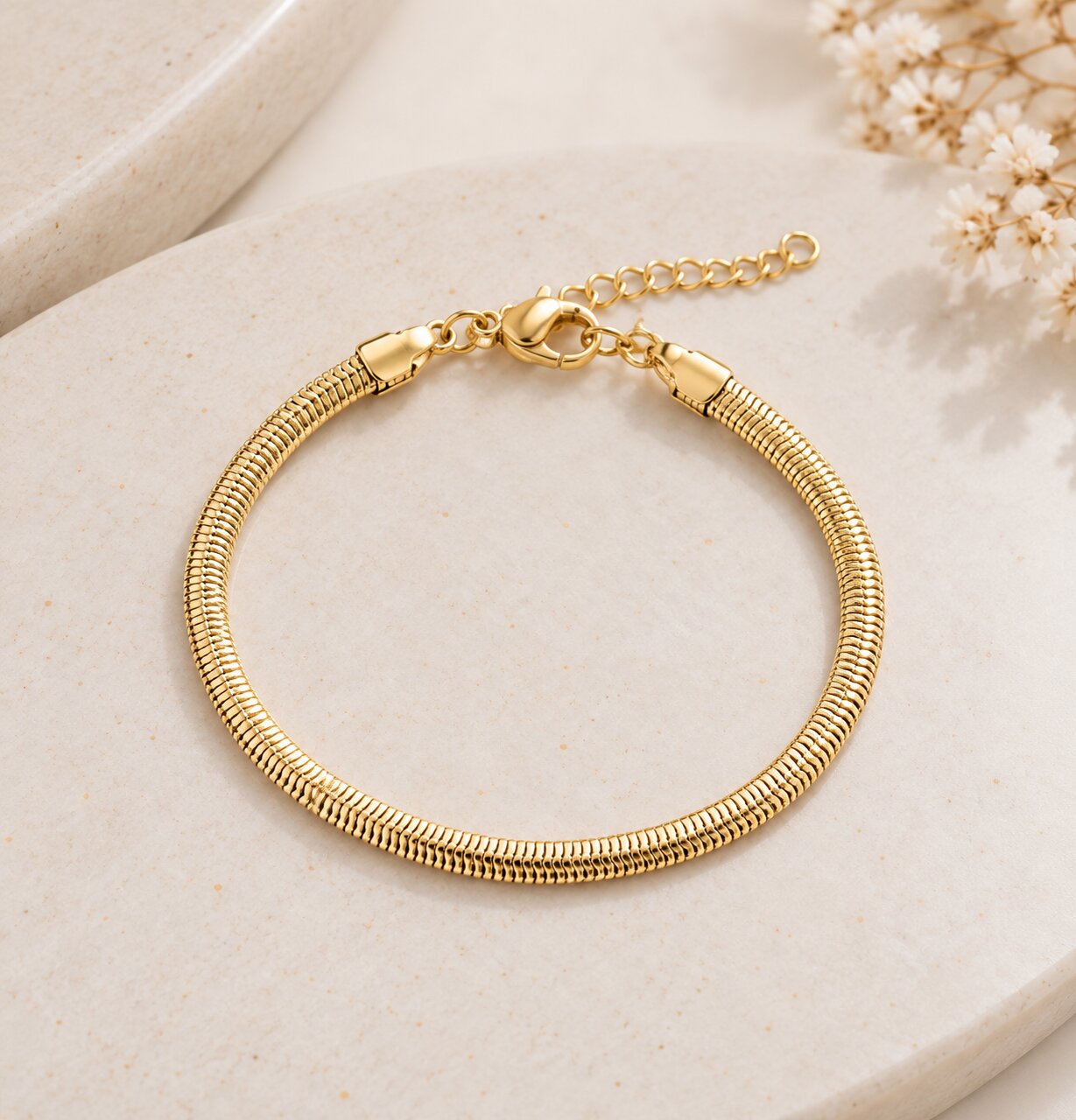 Pulseira Snake Banhada a Ouro 18k