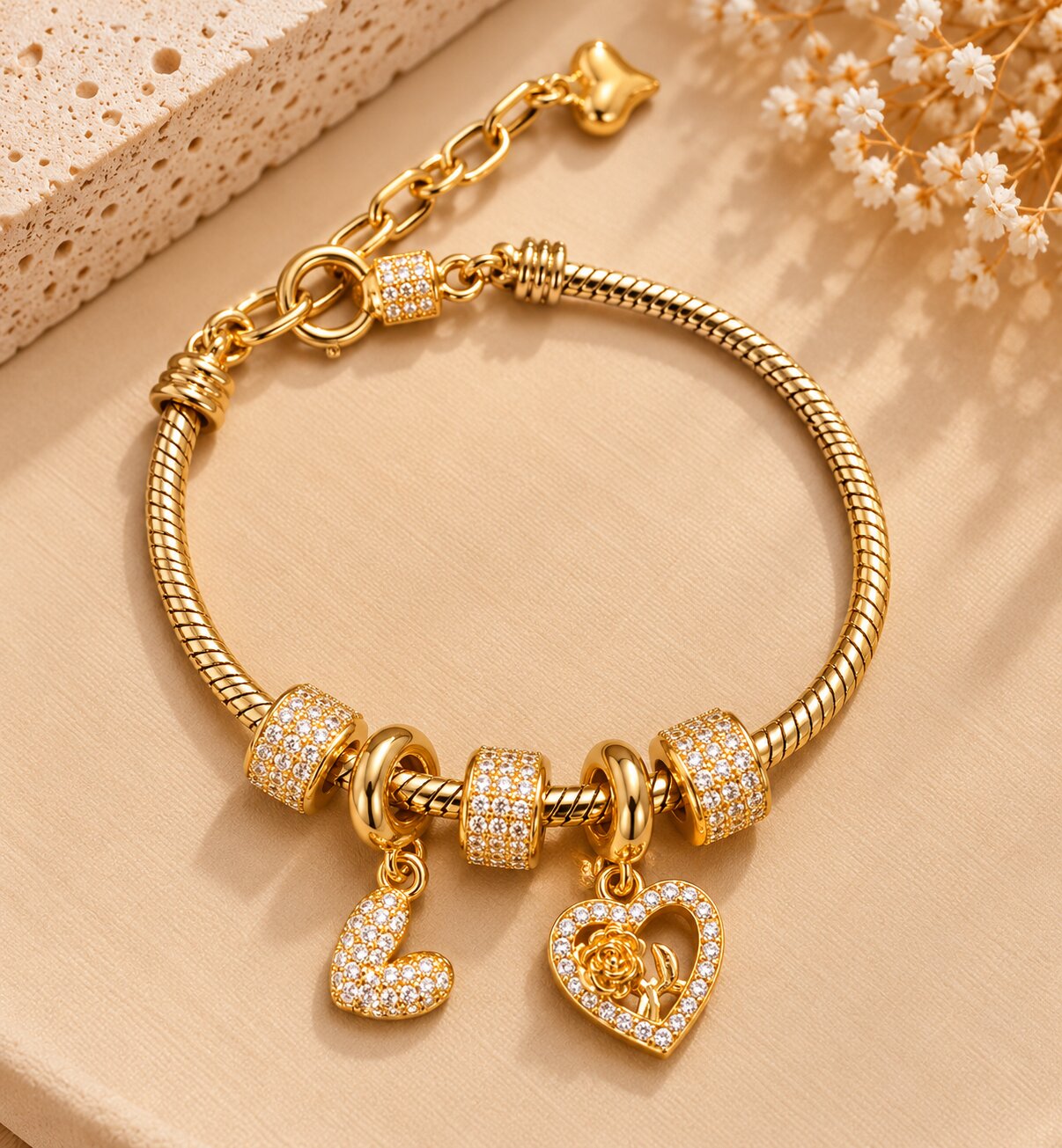 Pulseira Estilo Pandora com Berloques