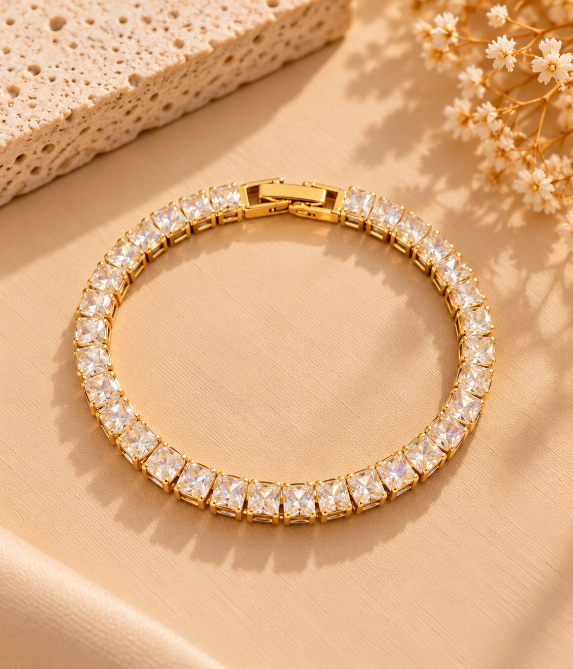 Pulseira Riviera com Zircônias Quadradas